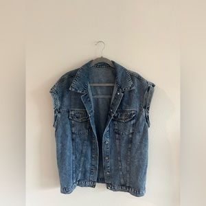 denim oversized vest